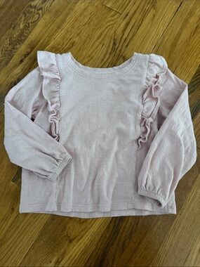 Long-Sleeve Ruffle Top - Light Pink 4T
